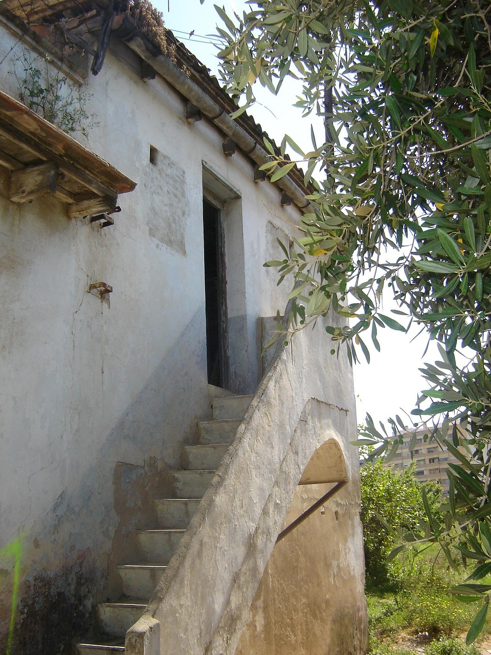 Home farmhouse, casa vieja, stone house, ladder